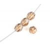 Fire polished 4mm Smoke Topaz Strung